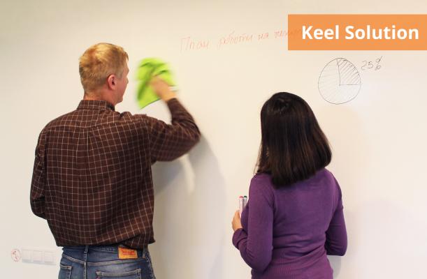 Маркерное покрытие на стене в митинг рум Keel Solution