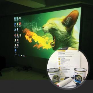 Краска-экран под проектор профессиональная Smarter Surfaces на 6 м. кв.